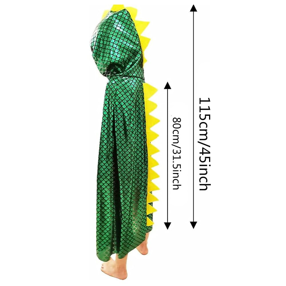 Dinosaur Dragon Hooded Cape for Kids – Unisex Costume Cloak for Halloween & Dress-Up