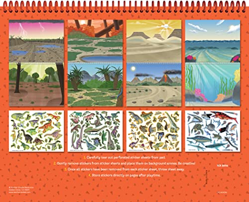 Dinosaurs and Prehistoric Animals Reusable Sticker Pad – Over 150 Repositionable Stickers for Creative Play
