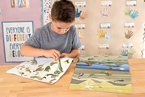 Dinosaurs and Prehistoric Animals Reusable Sticker Pad – Over 150 Repositionable Stickers for Creative Play