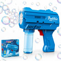 Dinxlon Kids Automatic Bubble Gun with LED Lights – Leakproof, 10,000+ Bubbles Per Minute, Blue (Includes Refill)