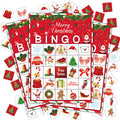 Disfuco Holiday Bingo Game Set for 24 Players – Christmas & Winter Party Favor Cards with Chips