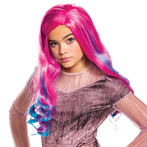 Disguise Girls Audrey Descendants 3 Wig - Standard Size Pink with Blue Highlights