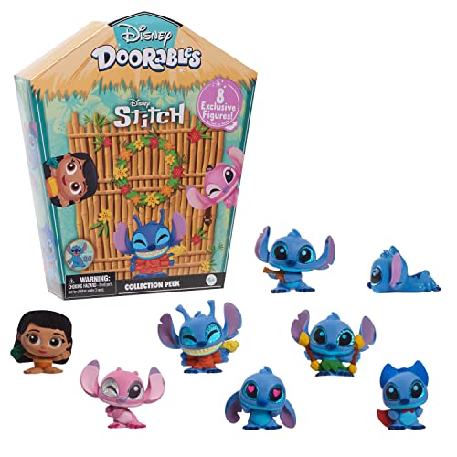 Disney Doorables Stitch Collection Peek – 8 Exclusive Figurines with Lilo, Angel & 5 Stitch Variants