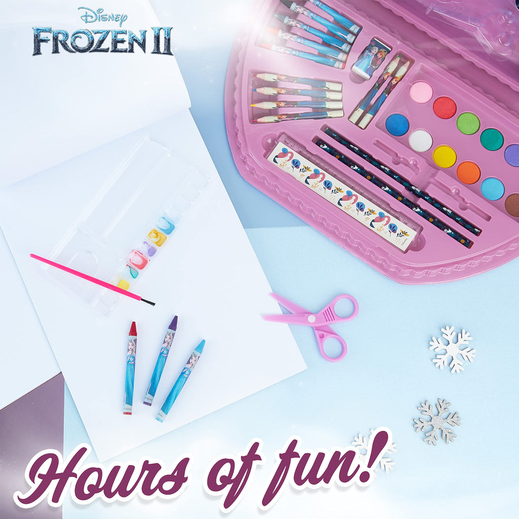 Disney Frozen Pink Colored Pencils & Art Set - 50 Piece Kids Drawing Supplies in Carry Case
