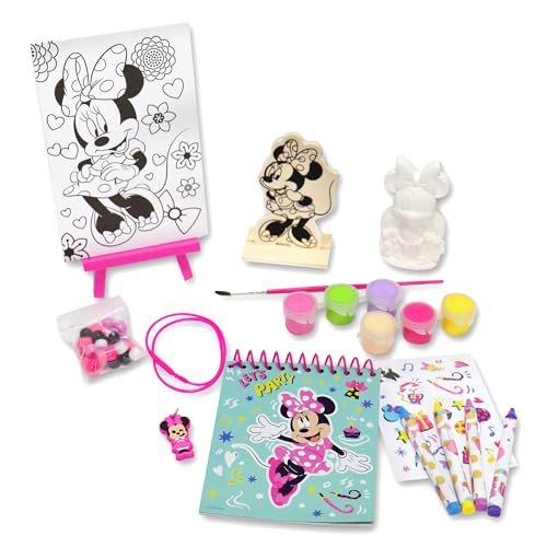 Disney Junior Minnie Mouse 5 in 1 Creativity Tub – 50-Piece Preschool Arts and Crafts Activity Set
