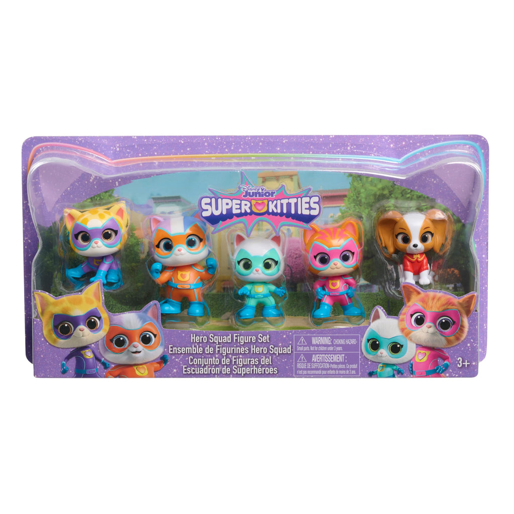 Disney Junior SuperKitties Hero Squad 5-Piece Figure Set - Ginny, Bitsy, Willa, Sparks & Buddy