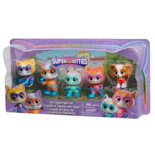 Disney Junior SuperKitties Hero Squad 5-Piece Figure Set - Ginny, Bitsy, Willa, Sparks & Buddy