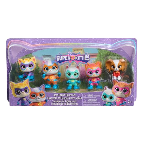 Disney Junior SuperKitties Hero Squad 5-Piece Figure Set - Ginny, Bitsy, Willa, Sparks & Buddy