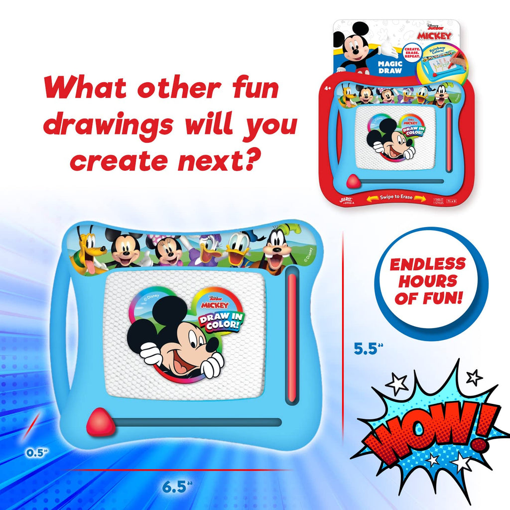Disney Mickey Mouse Magnetic Drawing Board – JA-RU Mess-Free Doodle Tablet for Toddlers & Kids