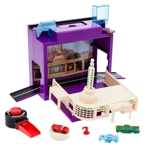 Disney Pixar Cars Toolbox Playset with Lightning McQueen & Ramone Diecast Cars and Launcher