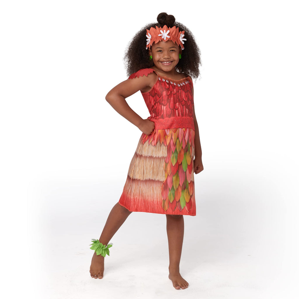 Disney Princess Moana 11-Piece Dress-Up Trunk – 2 Dresses, Island Accessories & Storage Case
