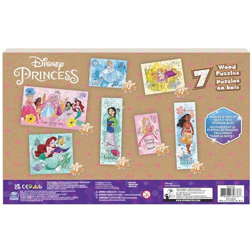 Disney Princess Puzzles 7-Pack – Jigsaw Bundle for Kids Ages 4+ (12, 16, 24 Pieces)