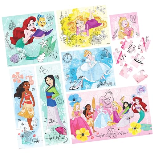 Disney Princess Puzzles 7-Pack – Jigsaw Bundle for Kids Ages 4+ (12, 16, 24 Pieces)