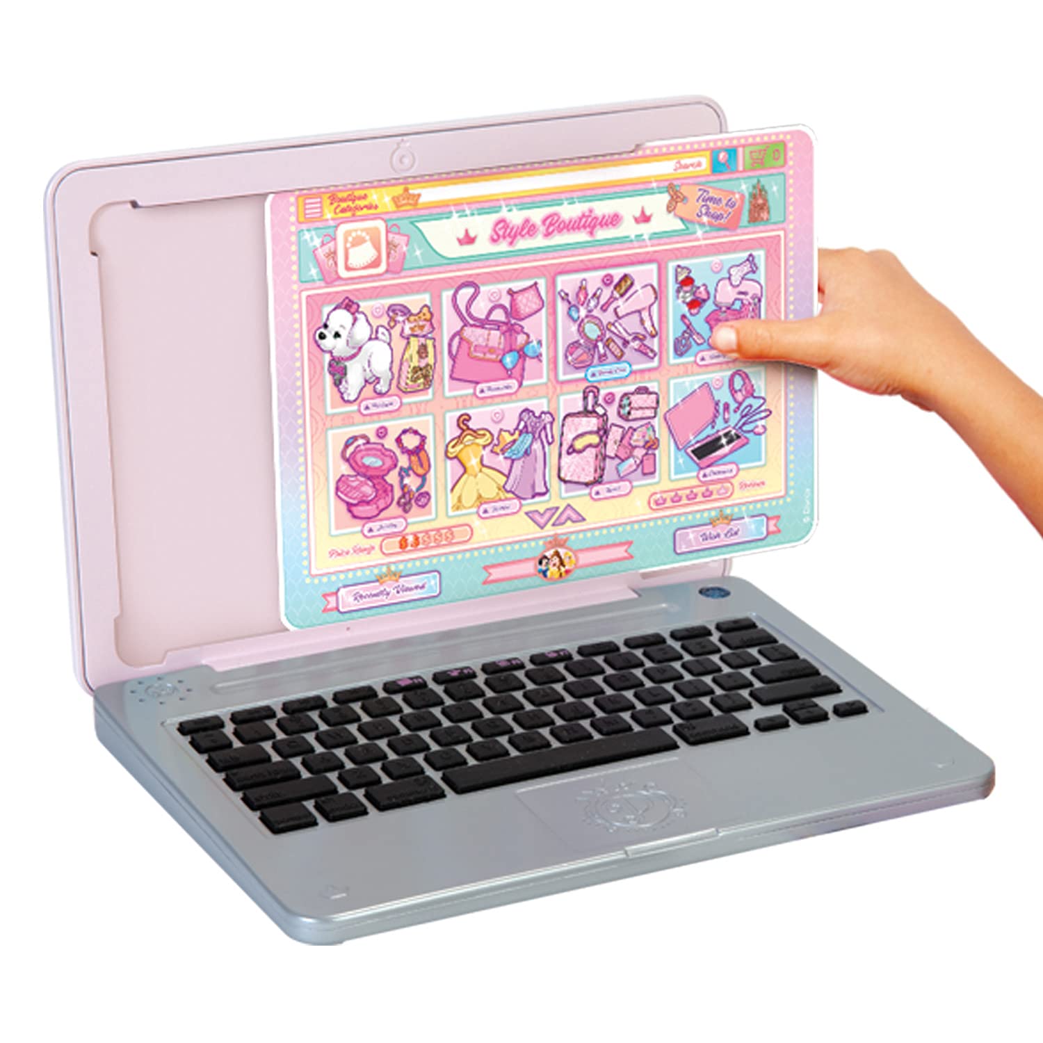 Disney Princess Style Collection Laptop – Pretend Play Toy with 5 Modes, Sounds & Stickers