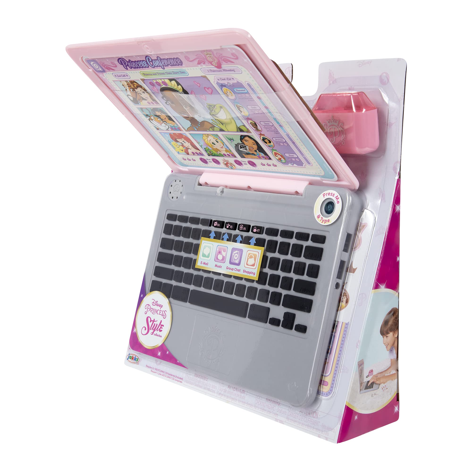 Disney Princess Style Collection Laptop – Pretend Play Toy with 5 Modes, Sounds & Stickers
