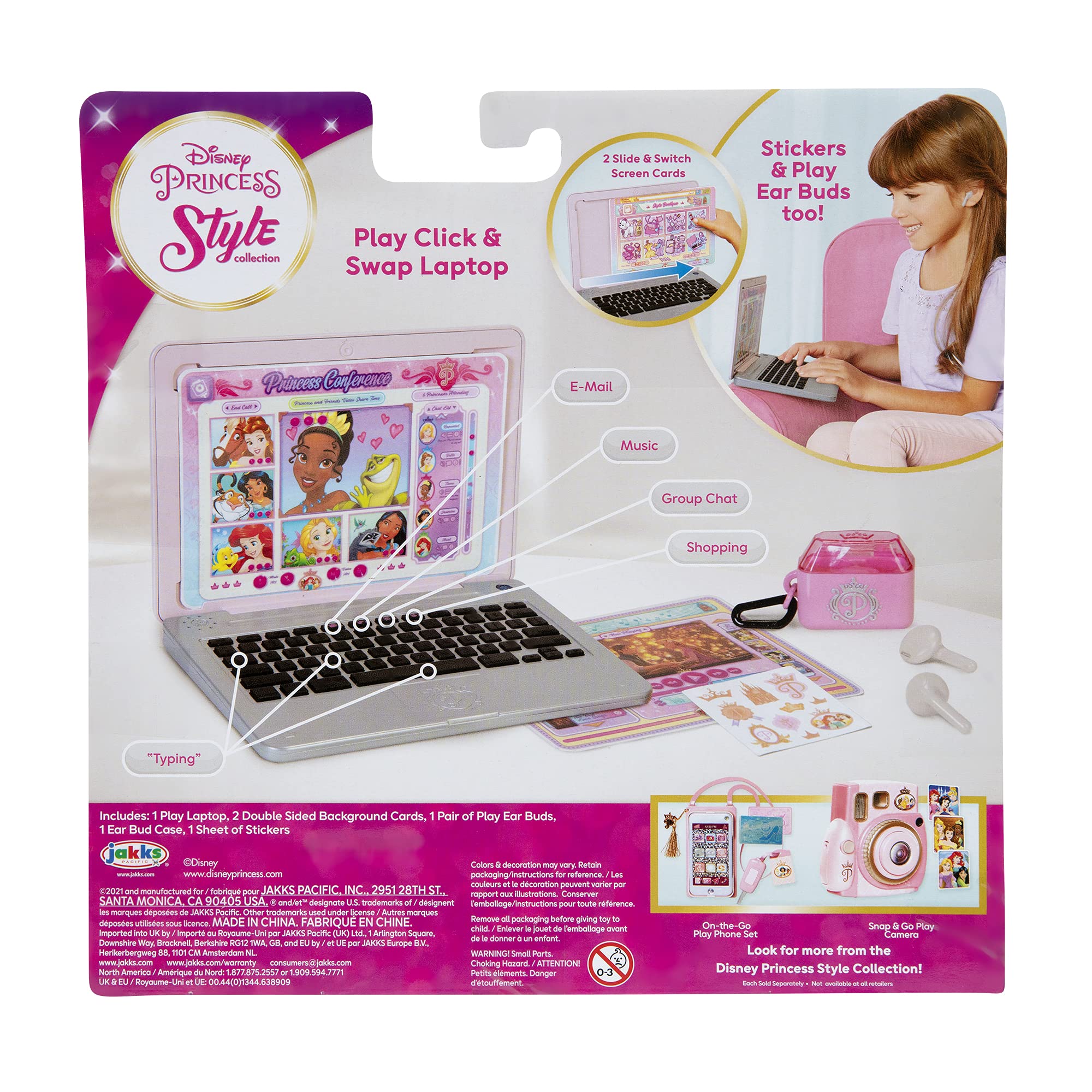 Disney Princess Style Collection Laptop – Pretend Play Toy with 5 Modes, Sounds & Stickers