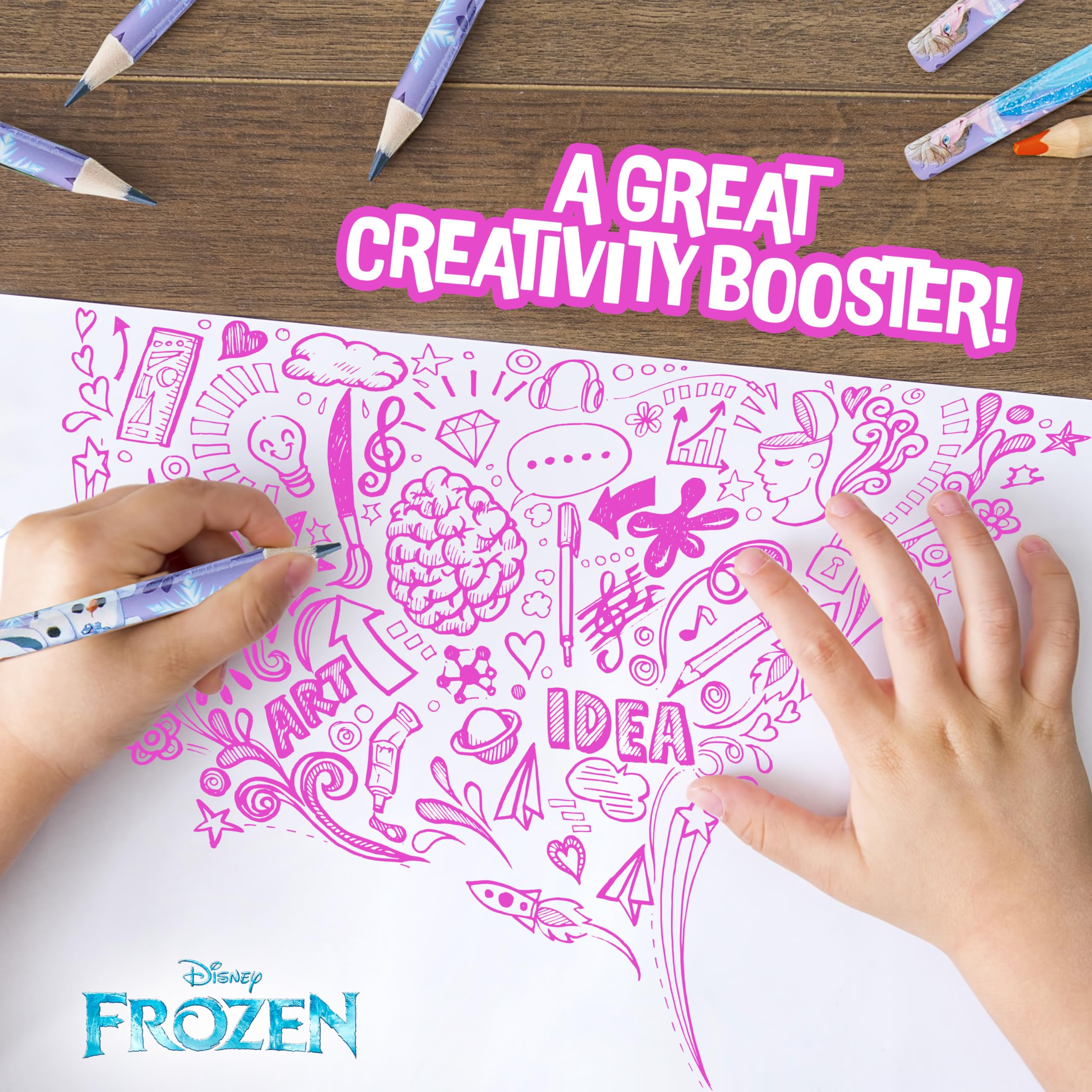 Disney Stitch 72 Colored Pencils for Kids - Lilac Frozen Theme