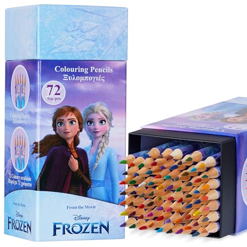 Disney Stitch 72 Colored Pencils for Kids - Lilac Frozen Theme