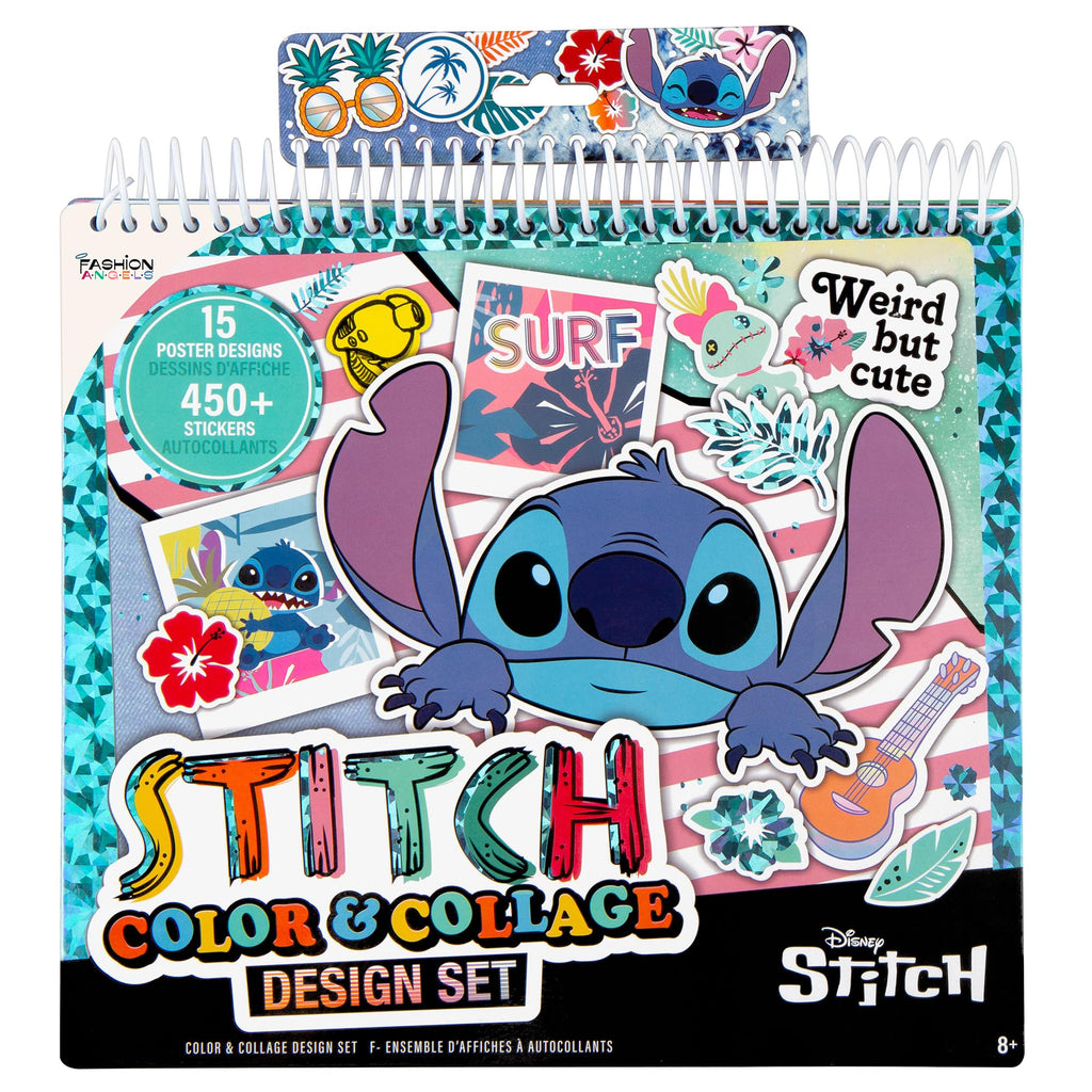 Disney Stitch Color & Collage Design Set by Fashion Angels – 15 Posters & 450+ Stickers for Kids Ages 8+