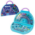 Disney Stitch Kids Art Set - 40+ Piece Colouring Kit with Paints, Markers, Crayons, and Pencils in Portable Case