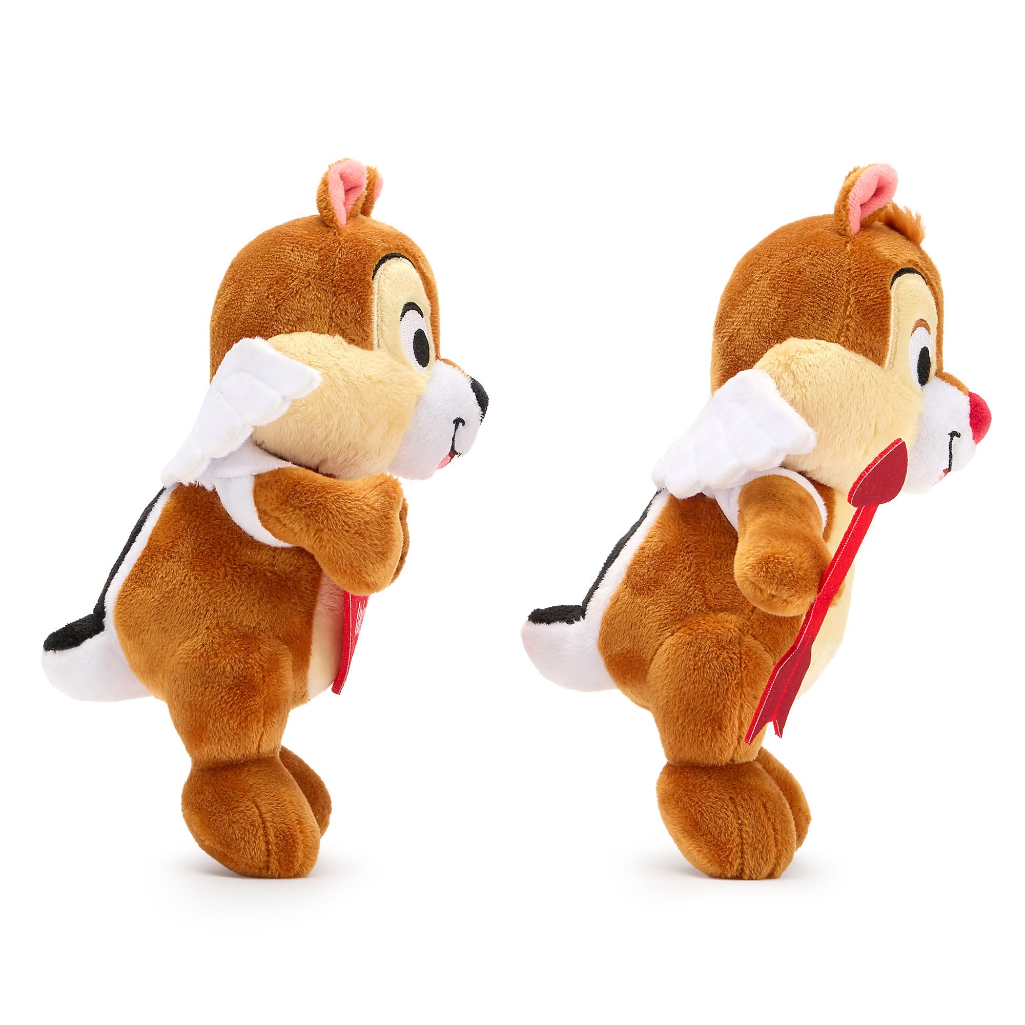 Disney Store Chip 'n Dale Cupid Plush Gift Set - 9" Stuffed Animals with Furry Wings and Felt Accessories for Valentine's Day