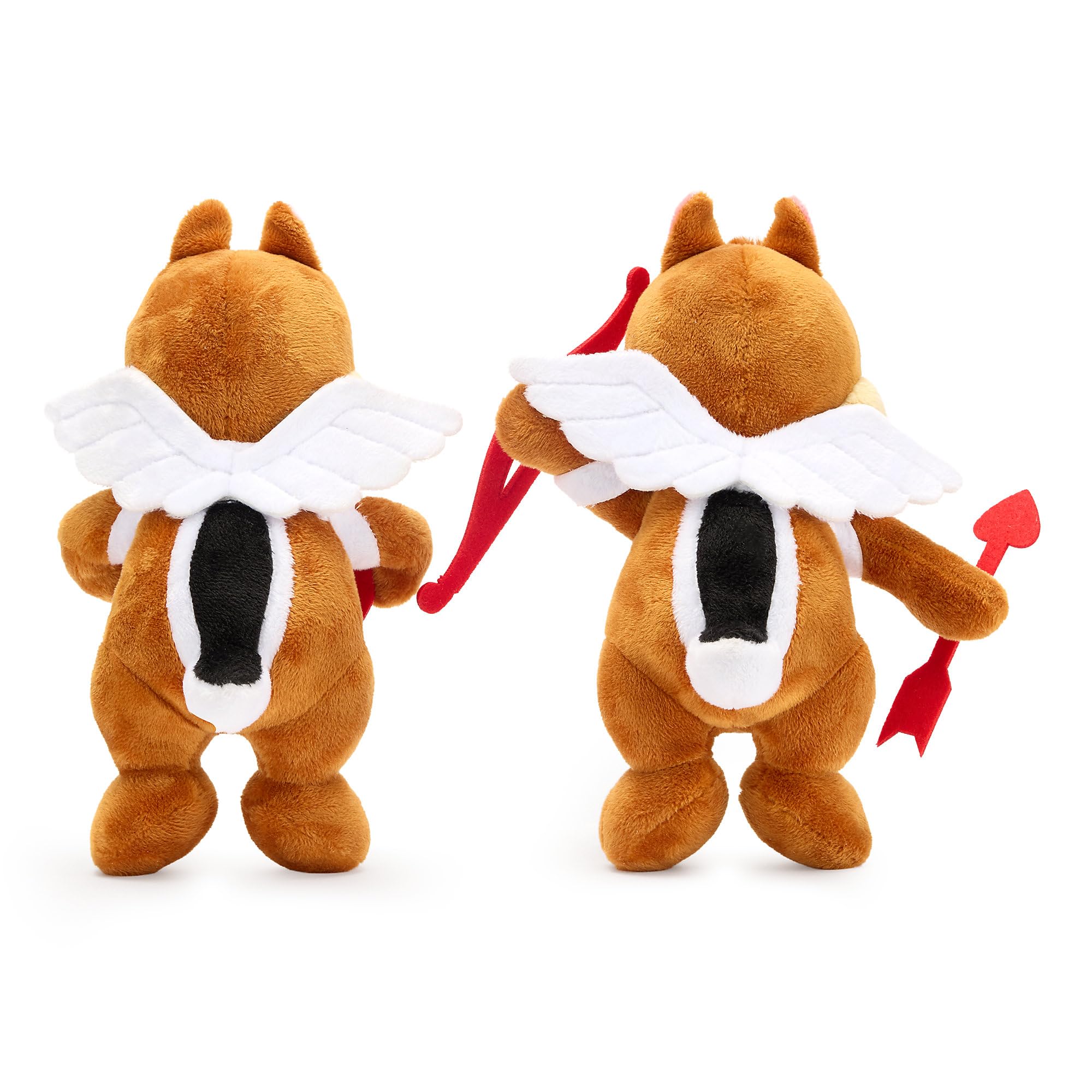 Disney Store Chip 'n Dale Cupid Plush Gift Set - 9" Stuffed Animals with Furry Wings and Felt Accessories for Valentine's Day