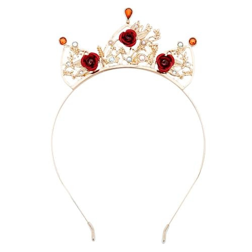 Disney Store Official Belle Tiara Headband for Kids - Princess Dress Up Accessory with Rosettes and Pearls