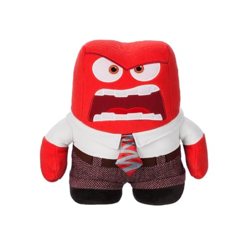Disney Store Official Inside Out 2 Anger Plush Toy – Detailed Sculpting, Embroidered Face, Satin Tie & Herringbone Pants