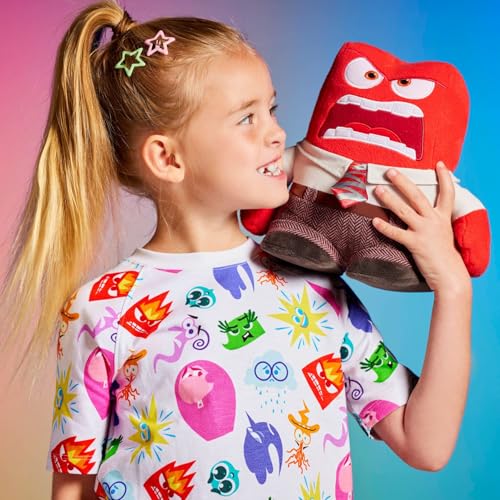 Disney Store Official Inside Out 2 Anger Plush Toy – Detailed Sculpting, Embroidered Face, Satin Tie & Herringbone Pants