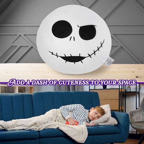 Disney White Jack 3D Plush Pillow – Soft Throw Cushion for Kids, 13.77 x 12.99 Inches