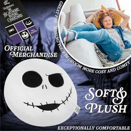 Disney White Jack 3D Plush Pillow – Soft Throw Cushion for Kids, 13.77 x 12.99 Inches