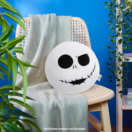 Disney White Jack 3D Plush Pillow – Soft Throw Cushion for Kids, 13.77 x 12.99 Inches