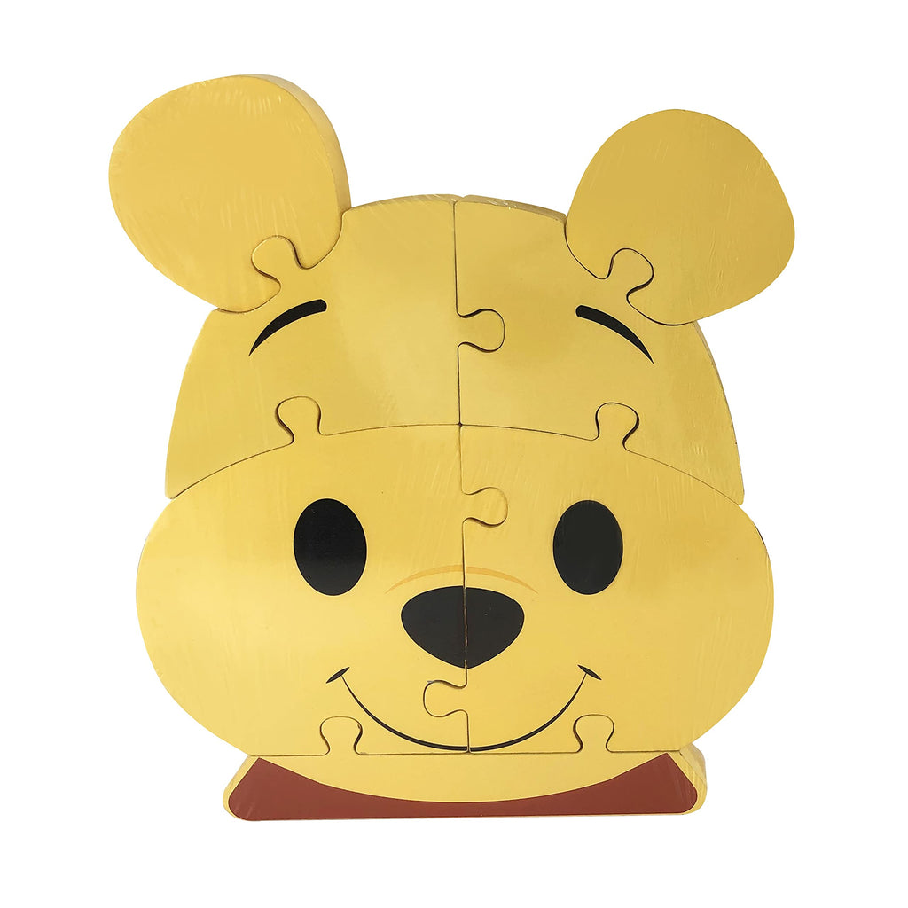 Disney Wooden Toys 2-Pack Character Head Puzzle: Winnie the Pooh and Simba, 8 Pieces Each, Toddler Toy (Ages 18 Months+)