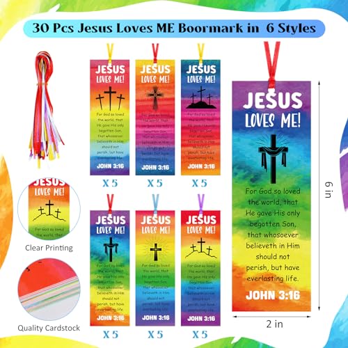 Dispowreath 60 Pcs Christian Gift Set: John 3:16 Wristbands and Bookmarks for Kids Sunday School
