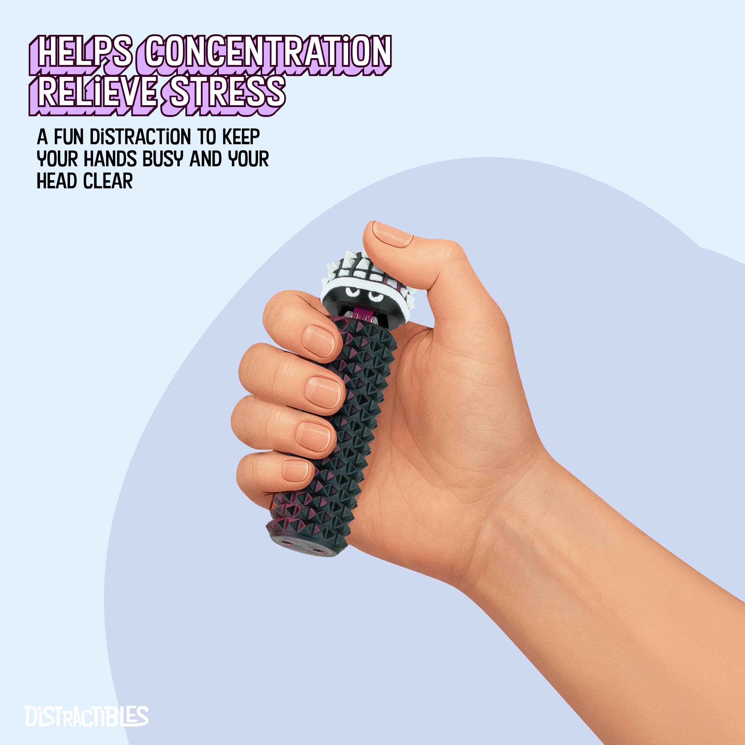 Distractibles Shelly Sensory Fidget Toy – Textured Pain Stim Device in Neon Crimson for Focus and Stress Relief