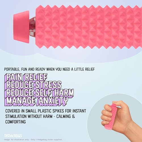 Distractibles Spike Roller Clicker - Pink Sensory Fidget Toy with Spikes and Clicker Switch