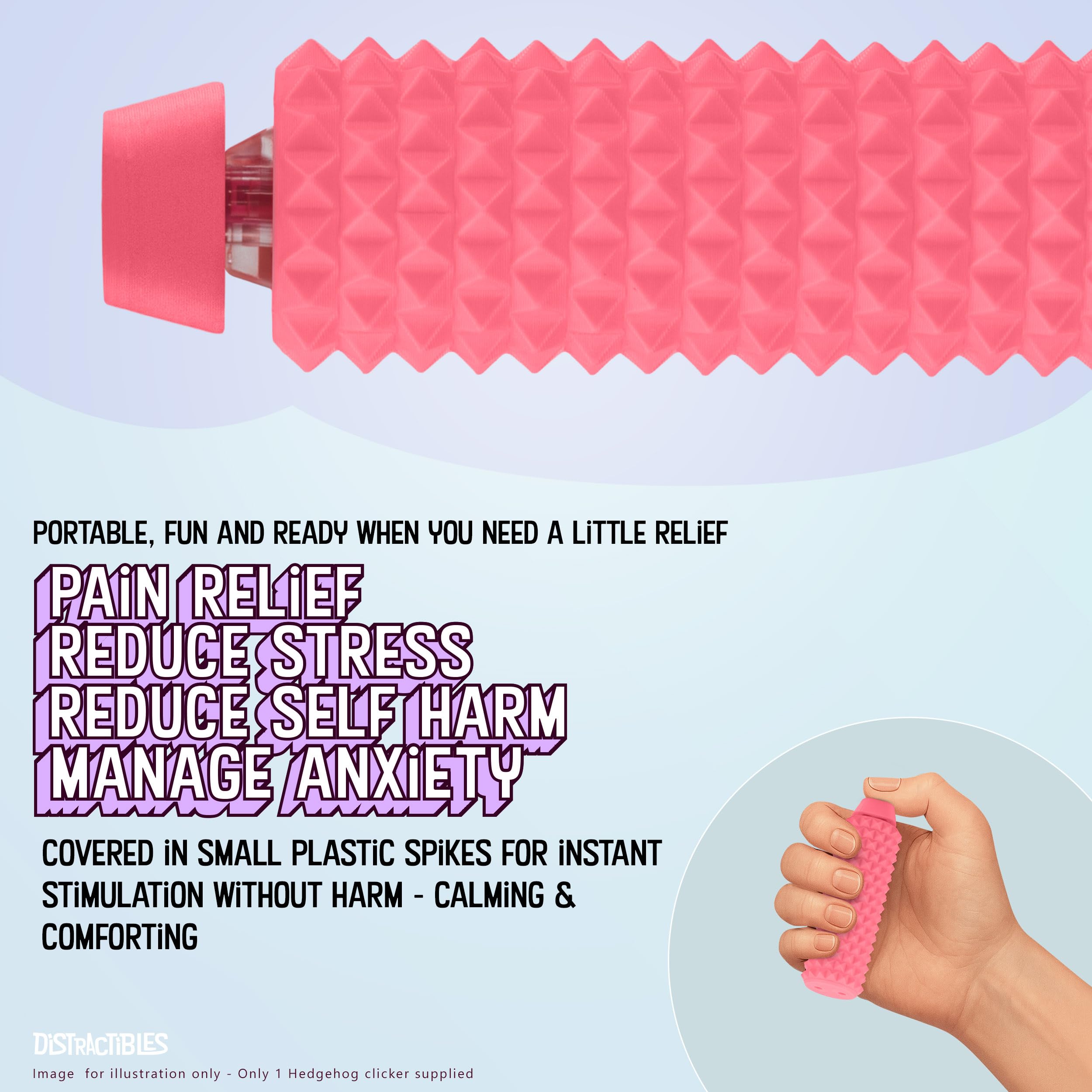 Distractibles Spike Roller Clicker - Pink Sensory Fidget Toy with Spikes and Clicker Switch