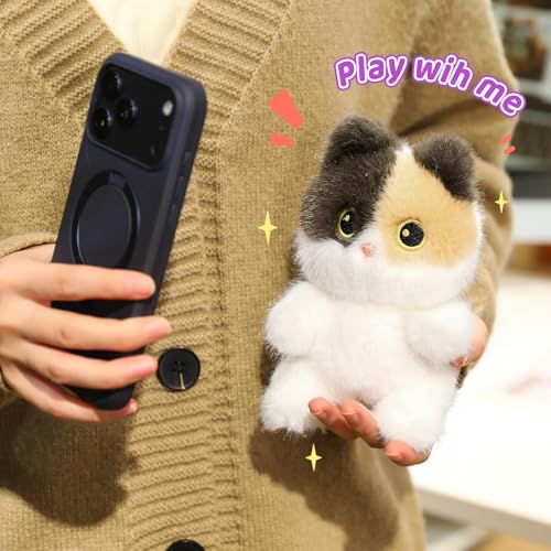Ditucu Palm-Sized Calico Cat Stuffed Animal – 6 Inch Soft Plush Toy with Beaded Belly, Cute Gift for Kids and Cat Lovers
