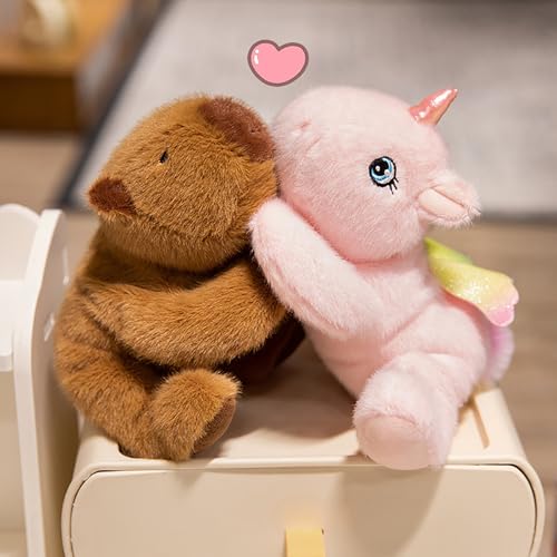 Ditucu Palm-Sized Capybara Stuffed Animal - Soft 7.8-Inch Plush Toy with Beads, Brown