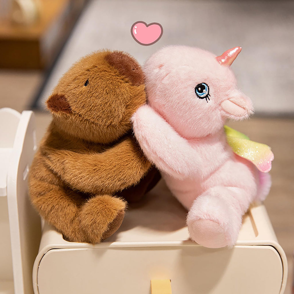 Ditucu Palm-Sized Capybara Stuffed Animal - Soft 7.8-Inch Plush Toy with Beads, Brown