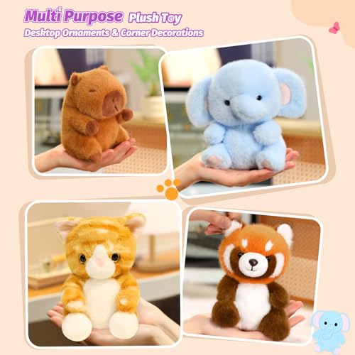 Ditucu Palm-Sized Capybara Stuffed Animal – 5-Inch Soft Plush Toy with Beads, Cute Brown Capibara Doll Gift for Kids
