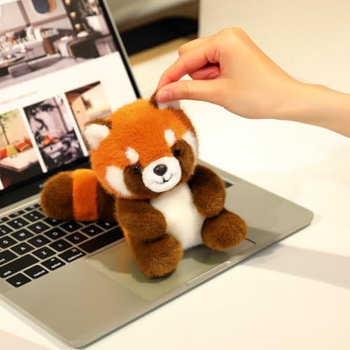 Ditucu Palm-Sized Red Panda Stuffed Animal - 5 Inch Soft Plush Toy, Orange, Cute Gift