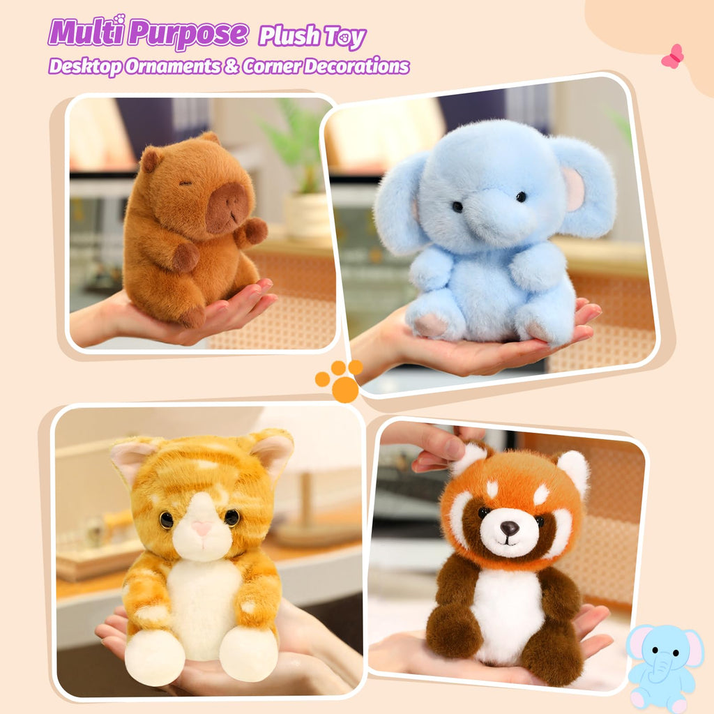 Ditucu Palm-Sized Red Panda Stuffed Animal - 5 Inch Soft Plush Toy, Orange, Cute Gift