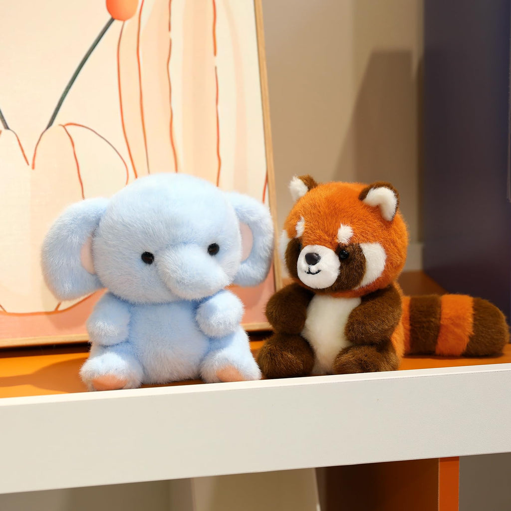 Ditucu Palm-Sized Red Panda Stuffed Animal - 5 Inch Soft Plush Toy, Orange, Cute Gift