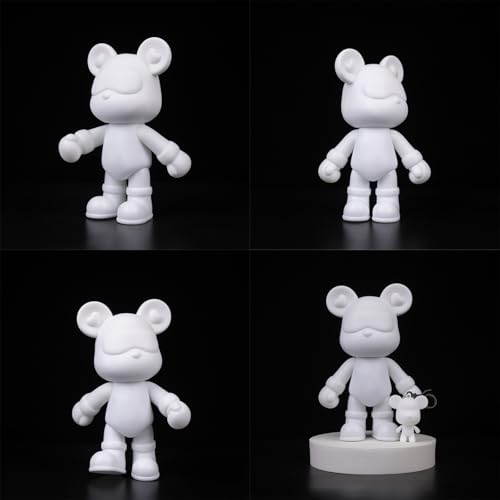 DIY Fluid Bear + Keychain Painting Set - 9 Inch Blank Mold for Creative Fluid Art
