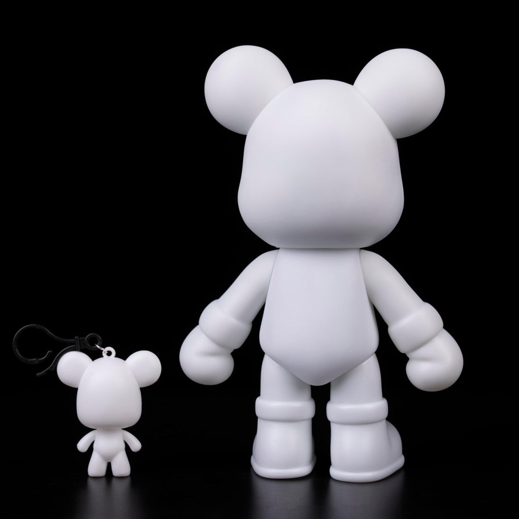 DIY Fluid Bear + Keychain Painting Set - 9 Inch Blank Mold for Creative Fluid Art