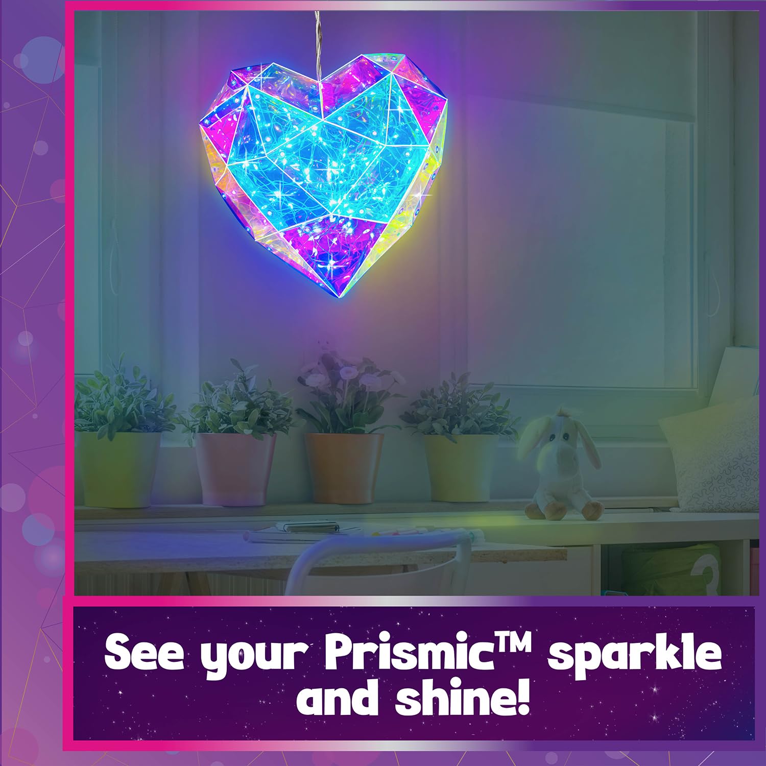 DIY Night Light Kit for Girls 3D Heart Puzzle - PURPLE LADYBUG Craft Set for Ages 12+