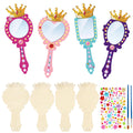 DIY Princess Mirror Craft Set – 12 Wooden Hand Mirrors for Kids by Fennoral