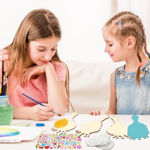 DIY Princess Mirror Craft Set – 12 Wooden Hand Mirrors for Kids by Fennoral