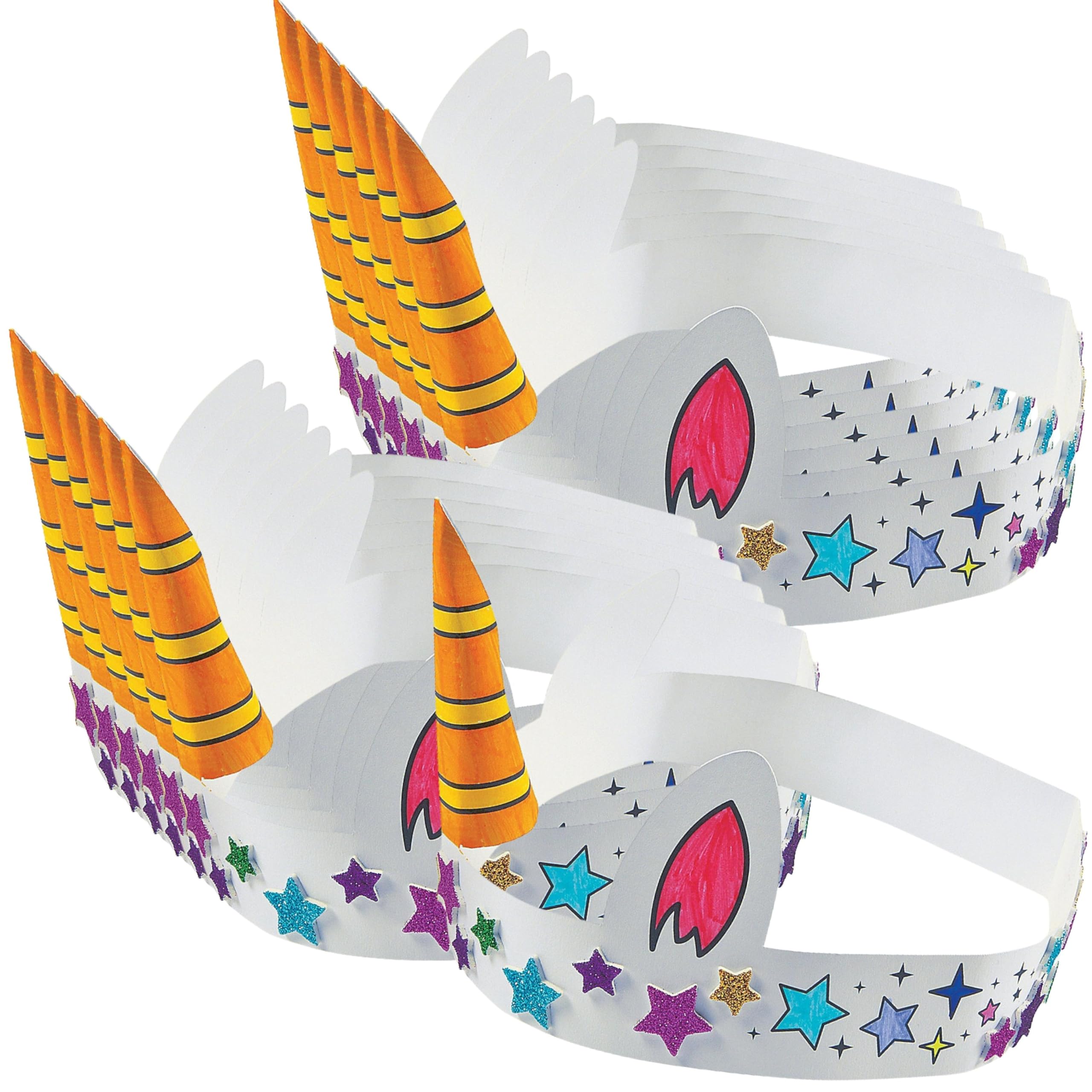 DIY Unicorn Crown Craft Kit – Makes 12 Color-Your-Own Crowns for Kids